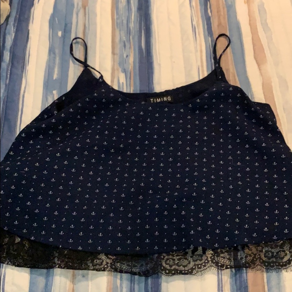 Navy blue anchor top